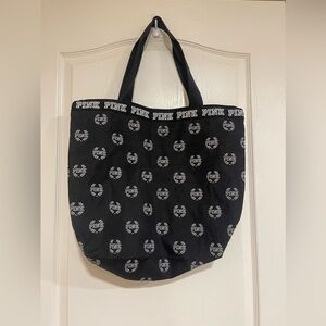 VS PINK black and white zip tote​​​​​​​